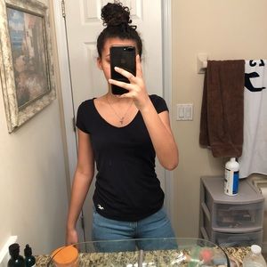 Hollister Navy Blue V Neck